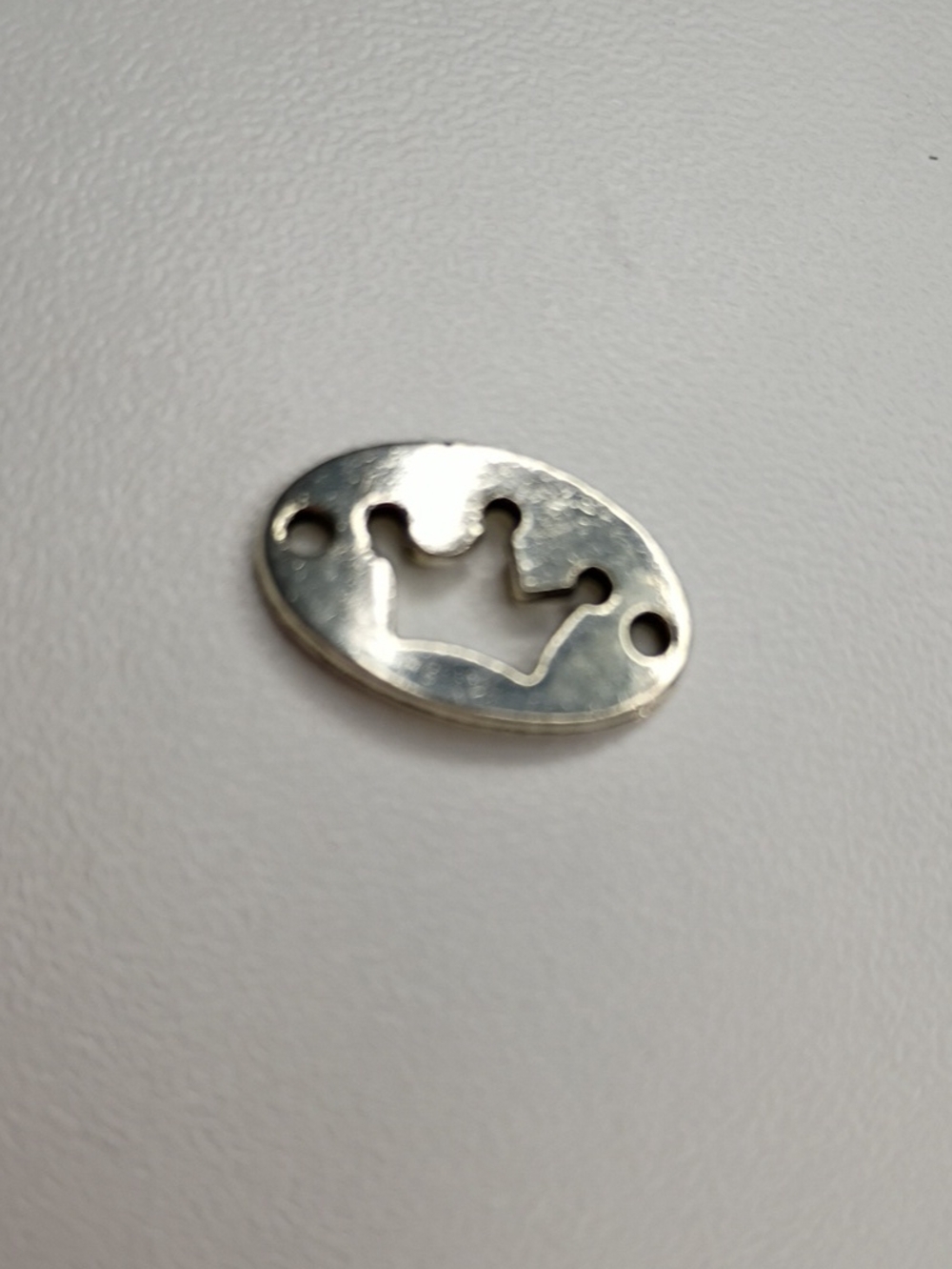 Silver Crown Accent Princess Pendant Charm
